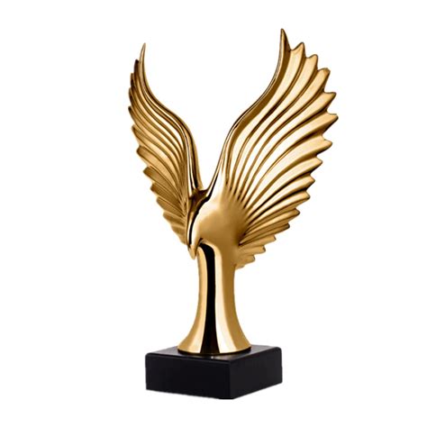 Golden Eagle Statue Figure Sculpture For Home or Office Decor