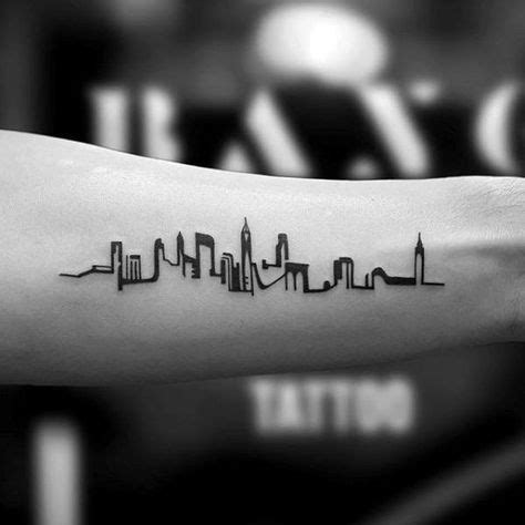 Minimalist Small City Skyline Inner Forearm Tattoos For Guys | Small tattoos for guys, Inner ...