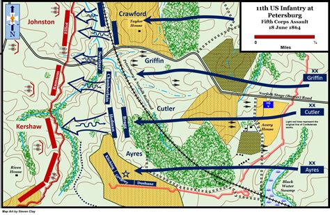 MAP: The Second Battle of Petersburg, Fifth Corps Assault: June 18, 1864 (16th Infantry Regiment ...