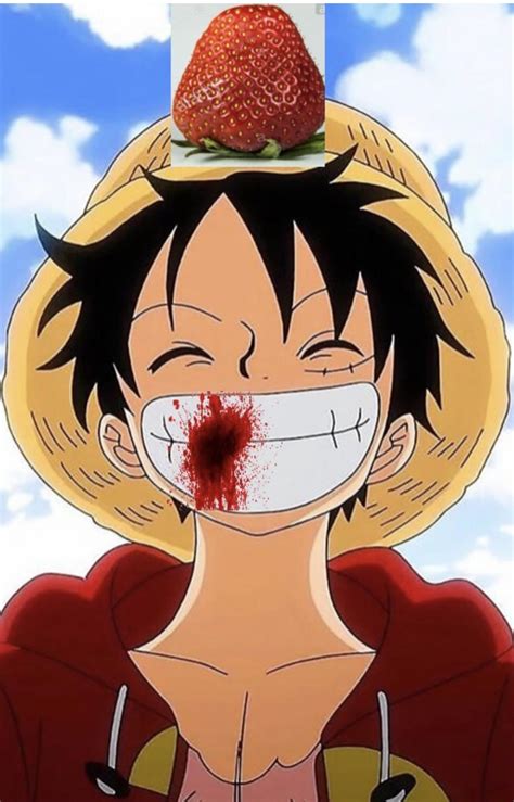 Luffy eating a strawberry : r/MemePiece