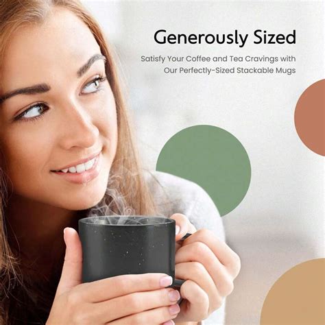 American Atelier Stackable Stoneware 16 Oz. Coffee Mugs, Set Of 4 | SHEIN USA