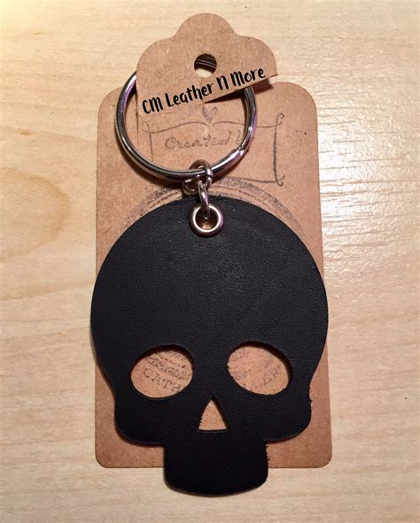 Handmade Leather Skull Keychains