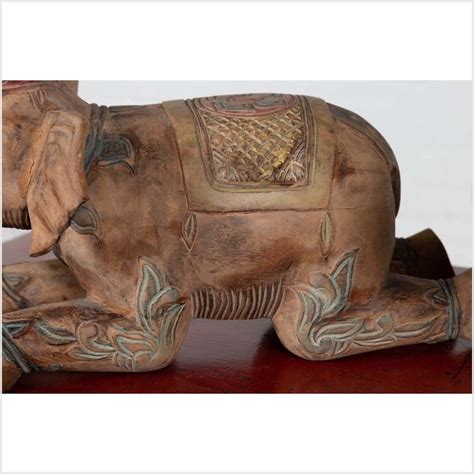 Thai Handmade Carved and Painted Elephant Sculptures | FEA Home