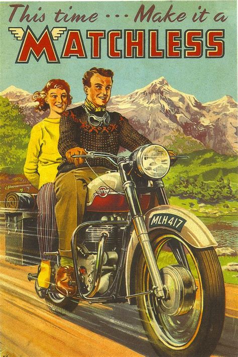 Vintage Ad Gallery Greetings Cards (blank inside) | Vintage motorcycle posters, Vintage ...