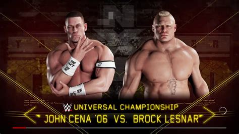 WWE 2K18 John Cena vs Brock Lesnar Universal Championship Match - YouTube