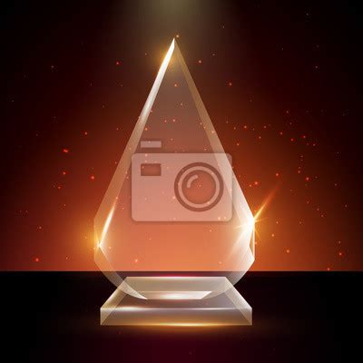 Blank transparent vector acrylic glass trophy award template • wall stickers championship ...