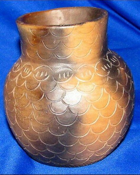Catawba Indian Pottery Vase. Incised design, signed Sara Ayers. Sold price: $256 (View 2 of 5 ...
