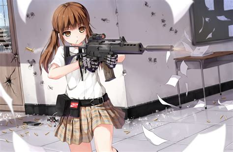 Hintergrundbilder : Anime Mädchen, Waffe, Originalzeichen, Person ...