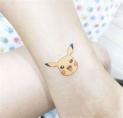 Pikachu tattoo on the ankle.