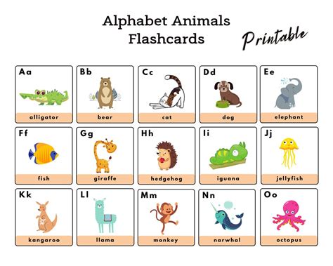 Alphabet Animals Flashcards Educational Learning Resources for Toddlers & Pre-schoolers, EYFS ...