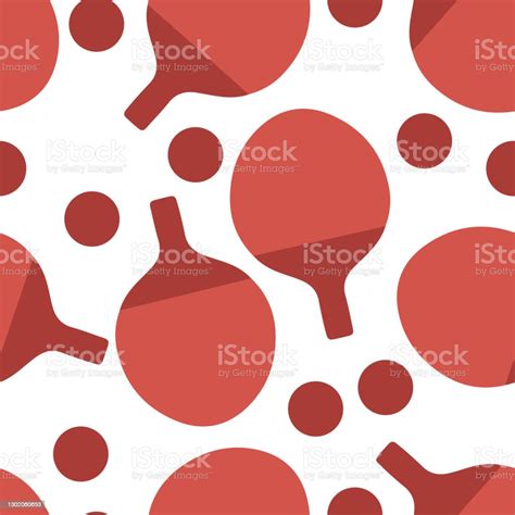 Seamless Pattern Tile With Ping Pong Ball And Paddle Shapes Stock Illustration - Download Image ...