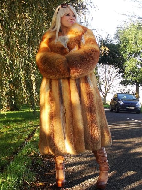 Gorgeous Real Red Fox Fur Coat Size M L Full Length | eBay Fur Fashion ...