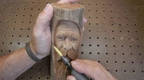 Wood spirit power carving with Kutzall Dremel 3000 - YouTube