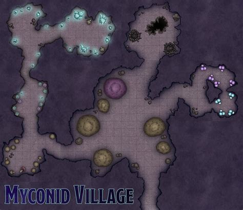 Myconid Village Map from Underdark Assets | D&D Fantasy Battlemap