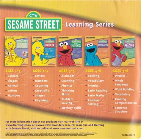 Sesame Street: Kindergarten cover or packaging material - MobyGames