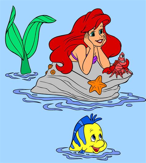 Ariel, Sebastian, and Flounder by seremela05 on DeviantArt