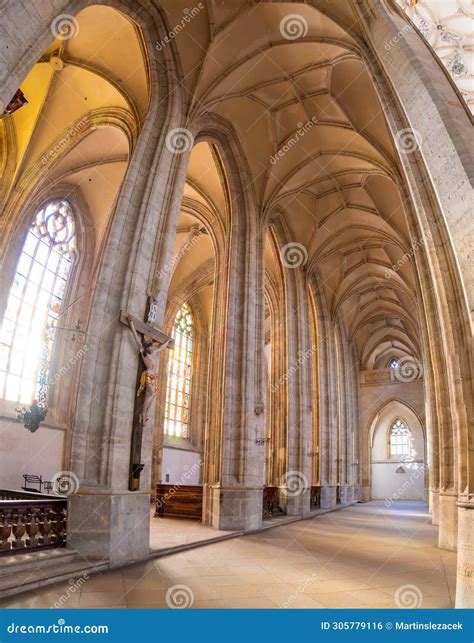 Kutna Hora, Czech Republic - 19.11.2023: Interior of St. Barbara Cathedral in Kuttenberg. Famous ...