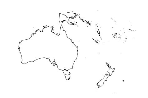 Outline Simple Map of Oceania 3087848 Vector Art at Vecteezy