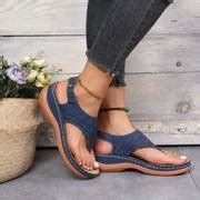 Womens Platform Flats Sandals Fashion Buckle Flip Flops Casual Beach ...