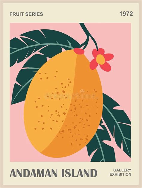 Abstract Fruit Market Retro Poster with Mango. Stock Illustration - Illustration of wallpaper ...
