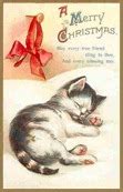 Free Vintage Christmas Cards: Here Come the Cats! - Vintage Holiday Crafts