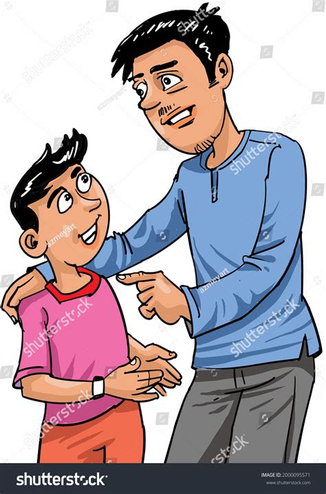 Father Gives Advice His Son Cartoon Stock Vector (Royalty Free) 2000095571 | Shutterstock