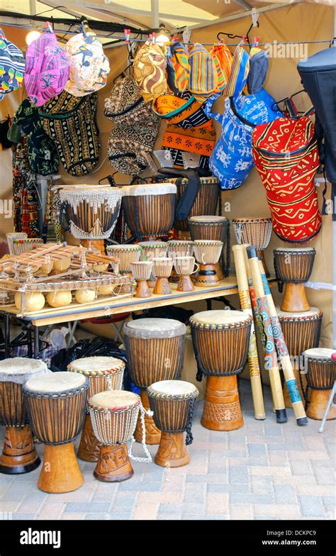 Djembe and african craft Stock Photo - Alamy