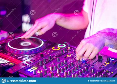 Dj mixing music stock image. Image of audio, happy, electronic - 129815493