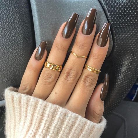 Pin by ᎶᎥᎶᎥ on claws | Brown nails, Dark nails, Brown acrylic nails