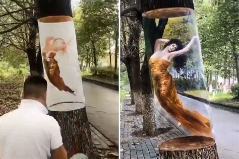 LOOK: Artist Creates Beautiful Optical Illusion Using A Tree