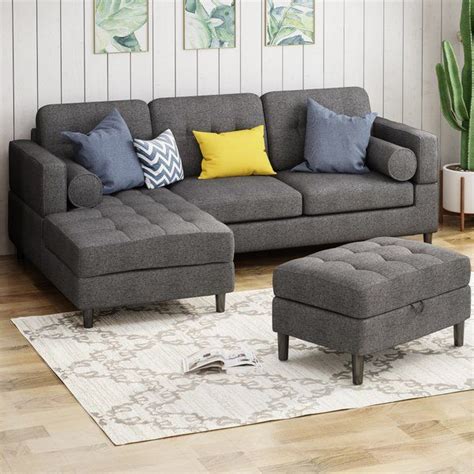 This Sectional with Ottoman is expansive and comfortable. The cushioned ...