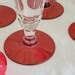Beautiful Set of 6 Cranberry Flashed Glass Foot Champagne Glasses ...