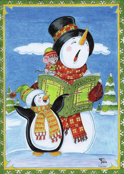 101 Snowman Singing Painting by Jan Fusco - Fine Art America