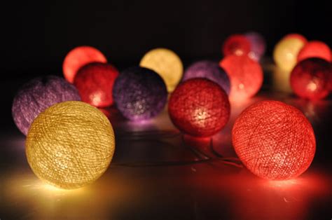 35 Bulbs Mixed sweet purple tones cotton ball string lights | Etsy