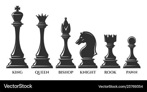 Chess pieces set Royalty Free Vector Image - VectorStock