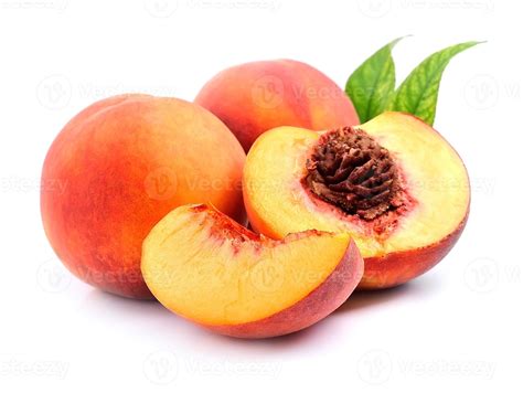 Peach with leaves 15606641 Stock Photo at Vecteezy