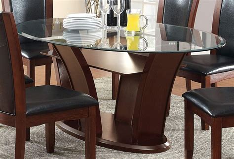 Oval Shape Dining Table With Glass Top Amisco Pub | Doxa Murasakinyack