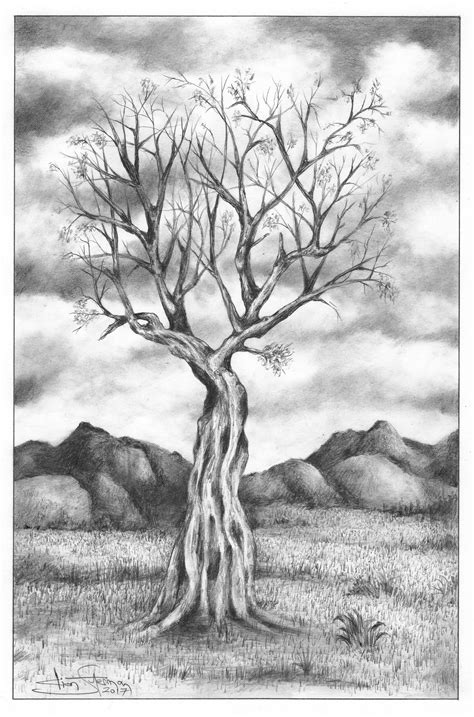 Tree Series No 7 - graphite pencil on paper - 2017. Artist : Dion Futerman (South Africa). #art ...