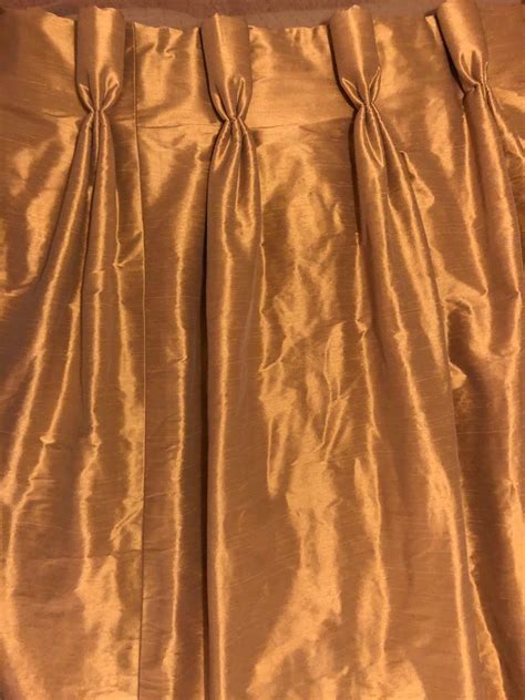 Gold 100% silk hand made curtains x 2 | in Tingley, West Yorkshire ...