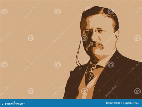 Theodore Roosevelt Vector Drawing With Colored Surfaces | CartoonDealer.com #248454384