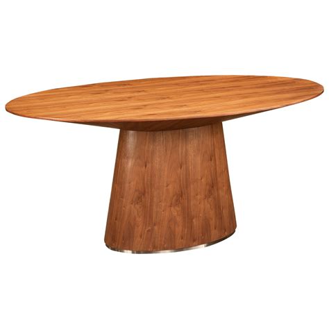 Otago KC-1007-03-0 Contemporary Oval Pedestal Table | Sadler's Home Furnishings | Table - Dining ...