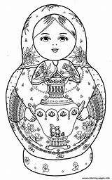 Russian Dolls 2 Coloring Page Printable sketch template