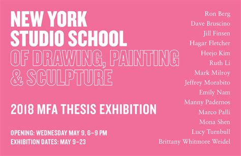 2018 MFA Thesis Exhibition – New York Studio School