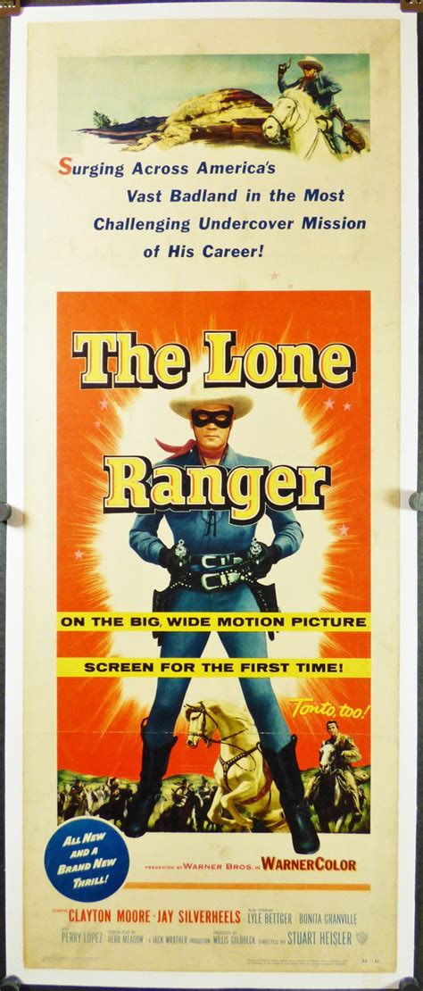 THE LONE RANGER, Original Vintage Insert Movie Poster starring Clayton ...