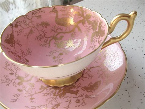 Coalport pink and gold tea cup and saucer set Pink Tea Set, Pink Tea ...
