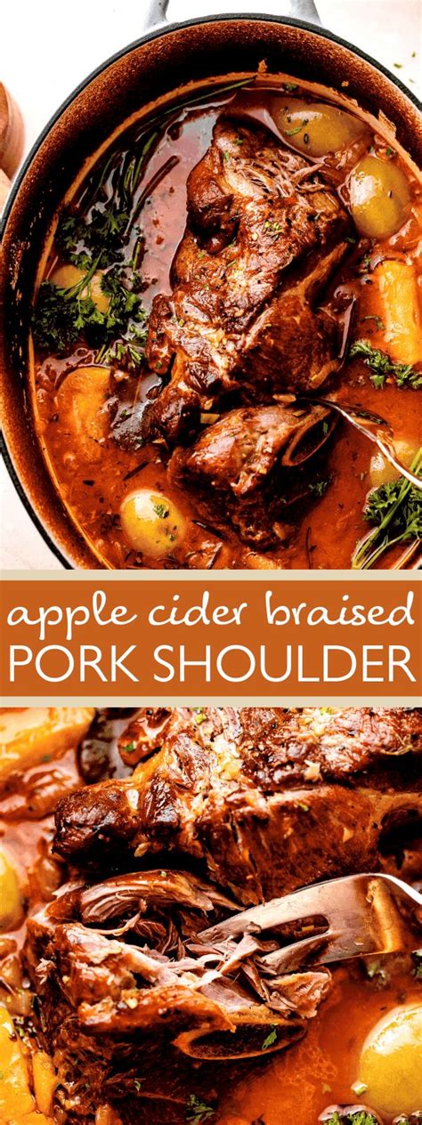 My Apple Cider Braised Pork Shoulder is an easy and beautiful autumn main course! Made with ...