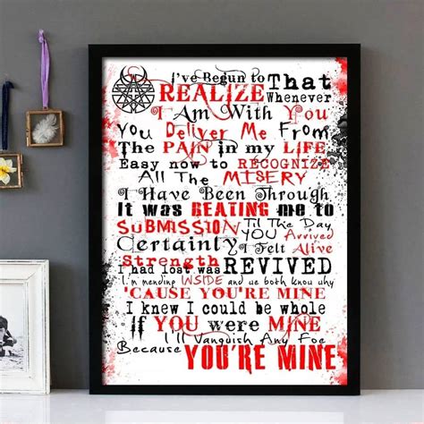 "You'Re Mine"- Disturbed - Framed Lyrics Wall Art Design