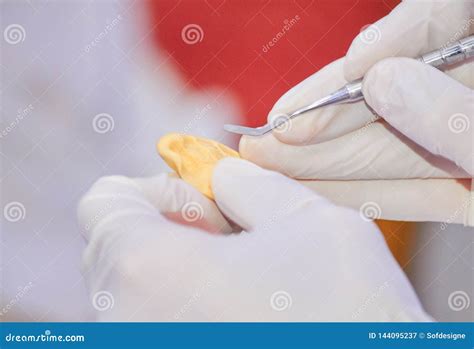 Dental Technician Working in a Lab Stock Image - Image of dental ...