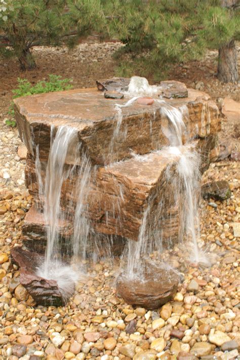 Core drilled sandstone water feature, pondless Backyard Water Fountains ...