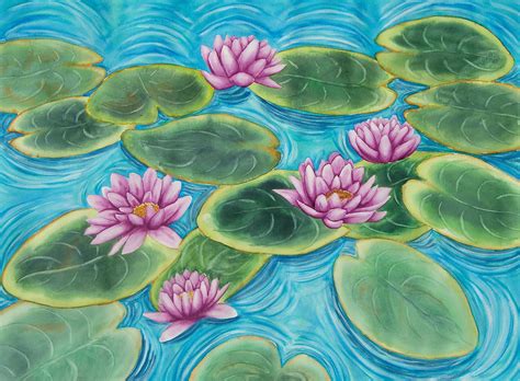 36 Awesome water lily flower painting images